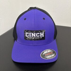 New Cinch American Denim Co. Trucker Hat Cap Flex Fit Size L/XL Purple/Black NWT